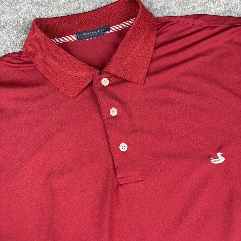 Southern‎ Marsh Polo Shirt Mens Xl Red Short Sleeve Logo Stretch Outdoor Casual